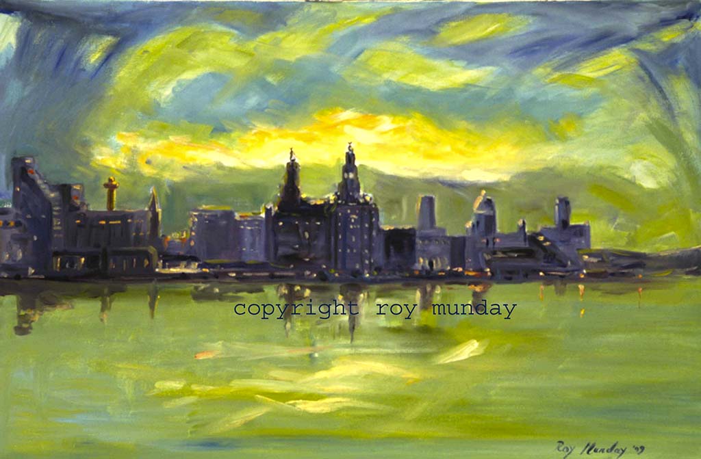 painting of liver buildings, liverpool, buy painting, for sale, purchase painting of liverpool